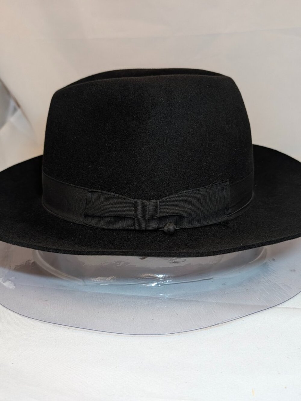 Bencraft Hatters Brooklyn Black Rabbit Fur Fedora Sz 58 3" Brim